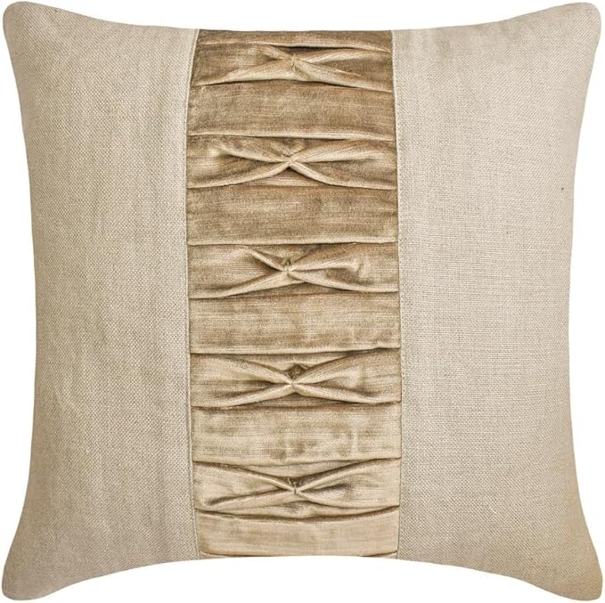 The HomeCentric King/Queen/Twin Brown Decorative Queen 74"x18" Bed Runner Without Pillow Cover, Patchwork, Pintucks Bed Scarf on Velvet Fabric - Cascade Pleats