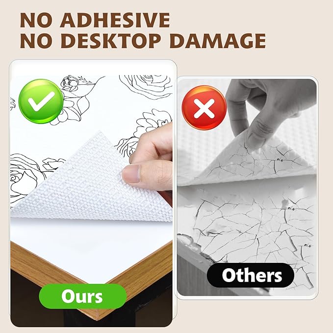 Shelf Liners for Kitchen Cabinets 17in x 20FT Non Adhesive Drawer Liner Black and White Floral Thickened Shelf Liner Paper Strong Non-Slip Easy to Clean for Tool Box with Knife and Tape Measure