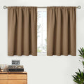 BGment Taupe Blackout Kitchen Curtains 36 Inches Length - Short Tan Thermal Insulated Drapes with Rod Pocket Room Darkening for Cafe Bathroom Windows, 42 x 36 Inch, 2 Panels