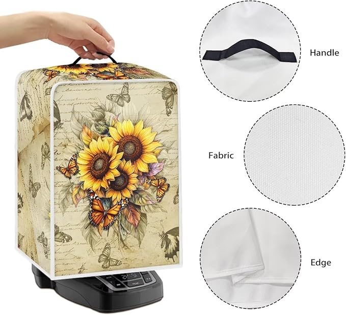 Mumeson Butterfly Sunflower Coffee Maker Cover, Universal Waterproof and Dustproof Cover for Home Garage Office Pouch with Duarble Handle Kitchen Appliance Covers