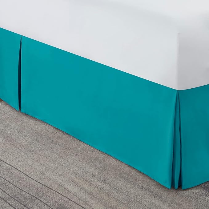Nestl Teal Twin XL Bed Skirt - Twin XL Size Bed Skirt 14 Inch Drop - Brushed Microfiber Bed Skirts - Hotel Quality Pleated Bed Skirt - Shrinkage & Fade Resistant