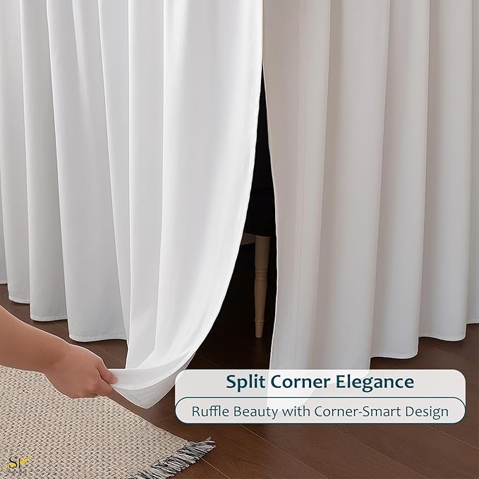 Shreem Linen Dorm Room Bed Skirt Twin XL 36 Inch Drop, 100% Microfiber Extra Long Bedskirt, White