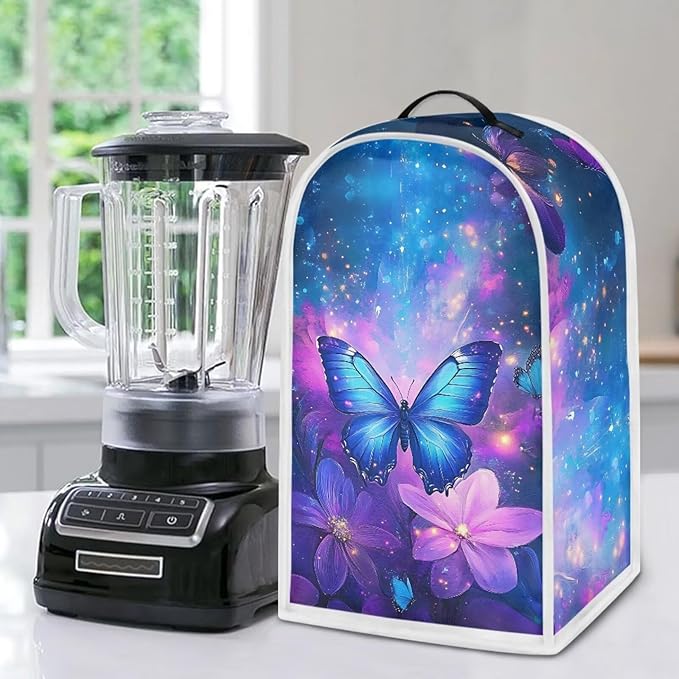 Butterfly Blender Cover for Kitchen Blender Dust Cover Reusable Food Processor Dust Cover Easy to Install Kitchen Appliance Cloth Cover Novelty Tabletop Decor Gift for Friends