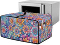 Boho Mandala Floral Print Microwave Oven Dust Cover with Storage Bags Universal Toaster Oven Cover Waterproof Polyester-Linen Fabric Kitchen Appliance Protector, S