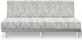 molasofa Leather Like Stretch Futon Slipcover Armless Futon Bed Sofa Cover Furniture Protector with Elastic Bottom, Soft and Washable Futon Cover for Sofa Bed Stay in Place（Larger，Beige）