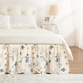 RIMELA Cream Balloon Bed Skirt Queen Size 15 Inch Drop, Elastic Bed Skirting for Bed Frame, Bedding Dust Ruffle Easy to Install, Lightweight Wrap Around Adjustable Bedskirt,Bedroom Decor