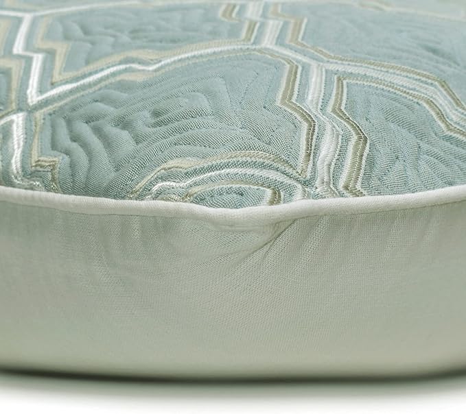 The HomeCentric King/Queen/Twin Light Blue Decorative Bed Runner Queen 74"x18" Bed Runner with One Pillow Cover, Quiled, Embroidery Bed Scarf on Jacquard Fabric - Estelle