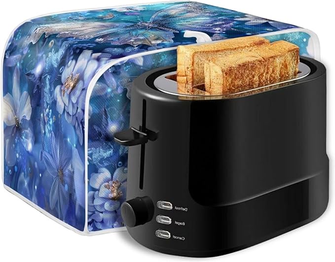 Butterfly Printed Toaster Cover, Universal 2 Slice Oven Cover Appliance Cover Toaster, Dustproof Protector Broiler Organizer Bag, Floral Printed Small Kitchen Appliance, BAX-P58-7-13-a7