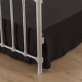 Queen Bed Skirt, Pleated Waffle Weave Bed Skirt with Split Corners, Tailored Dust Ruffle 16 Inch Drop Easy Fit, Machine Washable (Black, Queen- 16" Drop)