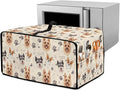 Air Fryer Toaster Oven Dust Cover Washable Fabric Convection Oven Protector with Storage Pockets, L, Yorkshire Terrier Schnauzer Dog Bone Paw Beige Puppy Pattern