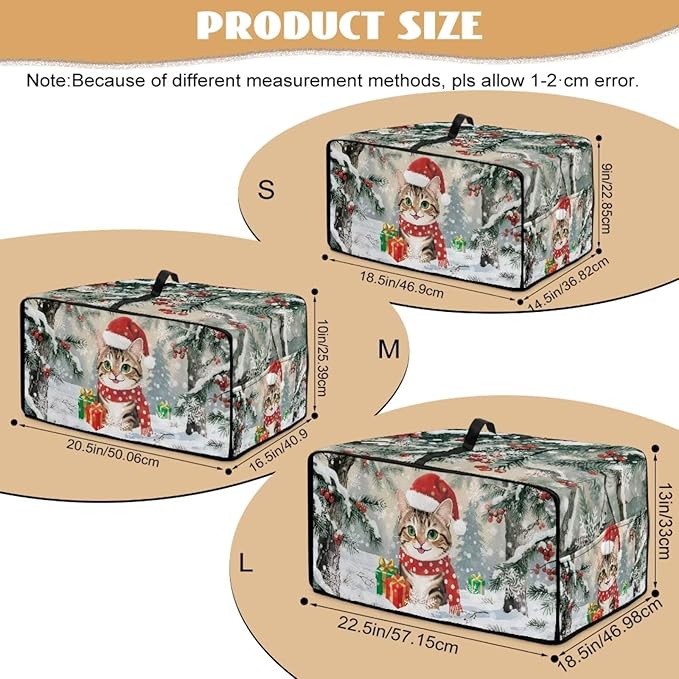 Air Fryer Toaster Oven Dust Cover Dust Protection Countertop Convection Oven Cover Stain-resistant Kitchen Appliance Protector for Christmas Winter, M, Cat Snowy Tree Print