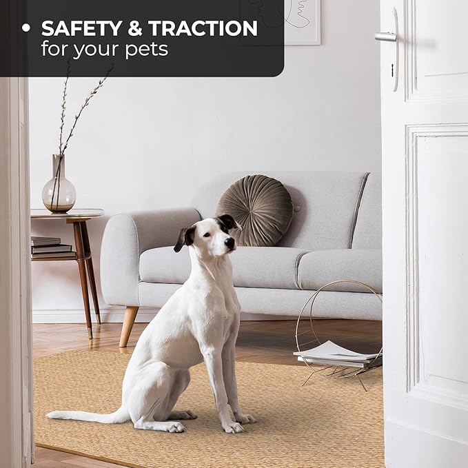 House, Home and More Skid-Resistant Carpet Indoor Area Rug Floor Mat - Praline Brown - 5 Ft X 8 Ft - Non Slip Rubber Backing, Stain Resistant, Dog Friendly, Living Room Bedroom Kitchen Entryway