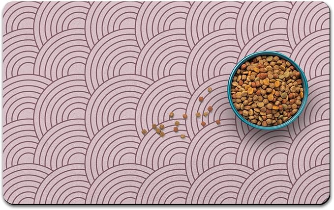 Dog Food Mat for Floors, Absorbent and Quick-Drying Pet Cat Food Mat,Anti-Fouling and Easy-to-Clean Pet Feeding Mat,Dog Bowl Mats for Messy Drinking Water Bowls.12 x20inch Boho Style