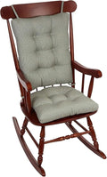 Klear Vu Omega Non-Slip Rocking Chair Cushion, Assembled in USA, Thick Tufted Design, Includes Seat Pad & Back Pillow with Ties, 17x17 Inches, 2-Piece Set, Solid Spa