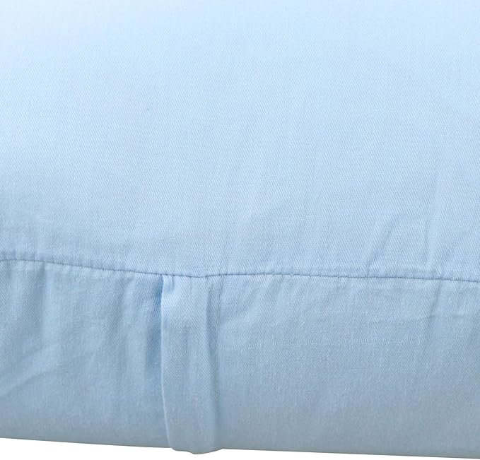 Thmyo 4-Pack 100% Cotton Comfortable Solid Decorative Throw Pillow Case, Square Cushion Cover Pillowcase Sublimation Blank Pillow Covers DIY Throw Pillowcase for Sofa(16x16 inch/ 40x40cm,Light Blue)