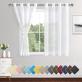 XWZO White Sheer Curtains for Bedroom, Grommet Light Filtering, Airy & Breathable Voile Grommet Window Curtains for Living Room, Children's Room with Tiebacks, Set of 2 Panels, 52 x 54 Inches Length