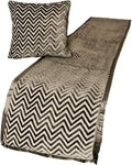 The HomeCentric King Queen Twin Grey Decorative King 90"x18" Bed Runner with 2 Pillow Cover, Crystals Bed Scarf on Velvet Fabric - Grey Crystal Chevy