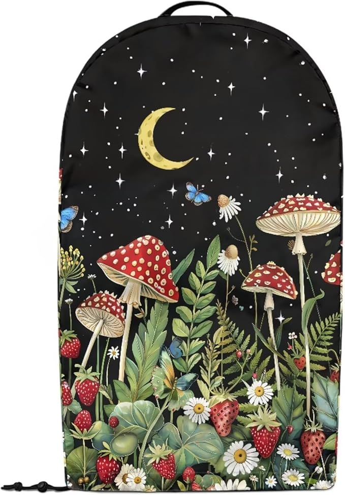 Mushroom Leaf Print Drawstring Blender Dust Cover for Kitchen Small Appliance Decor, Anti Fingerprint Oil-proof Dust Proof Stand Mixer Cover Juicer Cover Soy Milk Machine Covers for Gift