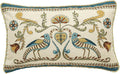 patdrea Designer Rectangle Throw Pillow Covers,Farmhouse Blue Linen with Birds Floral Pattern Pillow Cover,Decorative Lumbar Pillowcases Cushion for Bed Living Room Outdoor Car,12"x20"