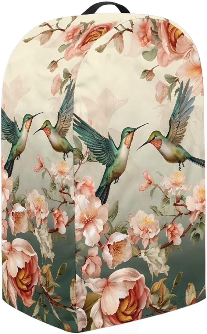Vintage Flower Hummingbird Print Kitchen Blender Dust Cover with Drawstring and Handle, Dust Protection Easy to Clean Small Appliance Food Processor Coffee Maker Cover