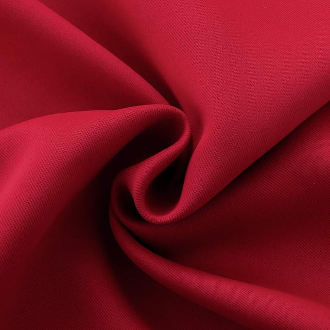 BGment Red Blackout Kitchen Curtains 45 Inches Length - Short Drapes Thermal Insulated with Rod Pocket Privacy Christmas Decor for Cafe Bathroom Window, 2 Panels, 34 x 45 Inch