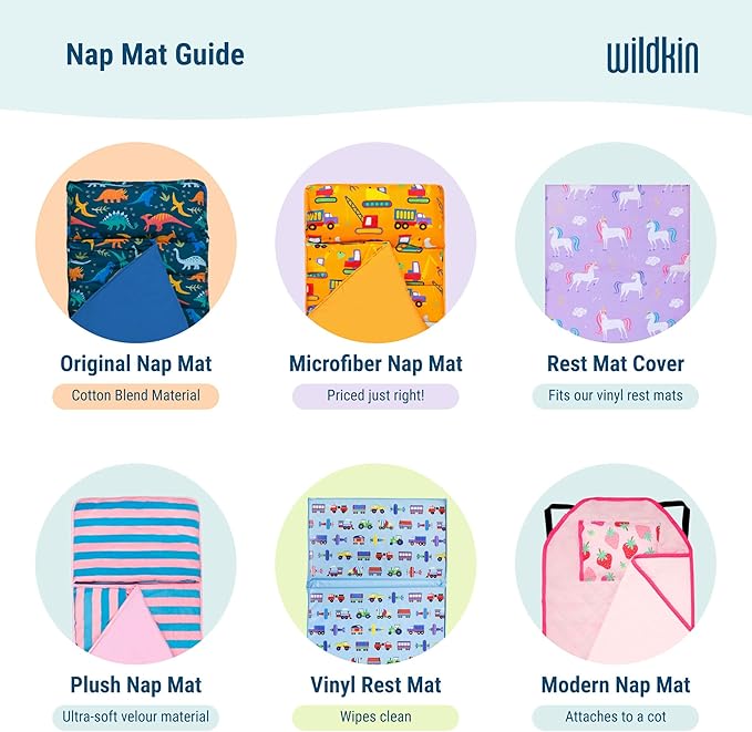 Wildkin Kids Original Nap Mat – Cozy Kids Sleep Mat with Pillow, Ideal for School & Travel - Out of This World