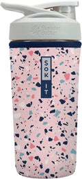 Sok It BotlSok Protein Blender Shaker Bottle Sleeve Insulated Neoprene Cover (Pink Terrazzo, Fits 28oz Blender)