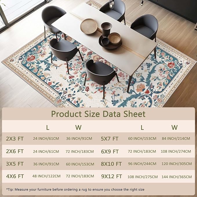 3x5 Boho Entryway Rug Beige Oriental Area Rug Indoor Entrance Non Slip Door Mat Stain Resistant Washable Machine Soft Low Pile Small Carpet Bathroom Kitchen