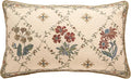 patdrea Designer Throw Pillow Covers,Rectangle Vintage Light Brown Linen with Floral Pattern Pillow Cover,Decorative Lumbar Pillowcases Cushion for Bed Living Room Outdoor Car,12"x20"