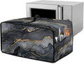 Convection Toaster Oven Cover Protective Small Kitchen Appliance Dust Cover with Accessory Pockets for Kitchen Home Indoor Decorations, M, Marble Black Gold