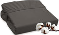 ROYALE LINENS 300 Thread Count 100% Long Staple Combed Cotton Fitted Sheet Twin XL - Super Soft Deep Pocket Bottom Sheet - Fitted Sheets Only - Elastic Sheets (Twin XL, Grey)