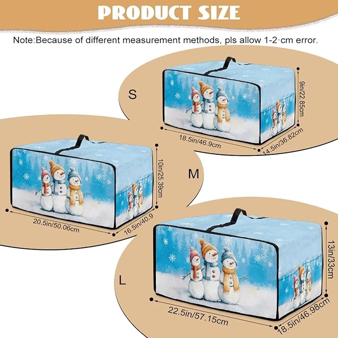 Christmas Air Fryer Toaster Oven Dust Cover Protective Convection Oven Cover with Side Pockets, Decorative Small Kitchen Appliances Protector for Holiday Decor, L, Snowman Snowflake Blue