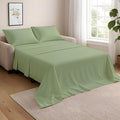 NON Sticky cotton Twin Size Sleeper Sofa Sheets, 4 Piece Egyptian Cotton Bed Sheet Set for Sofa Bed, 10" Deep Pocket for Pull Out Couch Mattress, 39" x 75", Sage Solid, Soft & Breathable