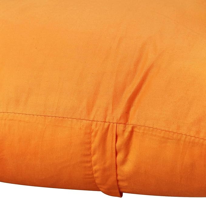 Thmyo 4-Pack 100% Cotton Comfortable Solid Decorative Throw Pillow Cases Square Cushion Cover Pillowcases Thanksgiving DIY Throw Pillow Covers for Sofa Bed Car(20x20 inch/50x50cm,Fall Orange)