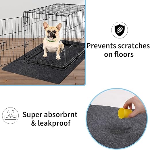 Kennel Pad Dog Crate Mat Liner, Absorbs Urine, Waterproof, Non-Slip, Washable Puppy Pee Pad for Kennel Training - Under Pet Cage to Protect Floors, Thin Cut to Fit Design (48" x 29" - 1 Pack )