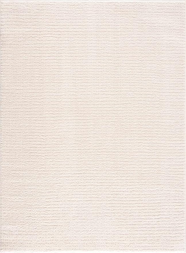 Hauteloom Keita Living Room, Bedroom Area Rug - Contemporary - High Pile - Bone - 5'3" x 7'