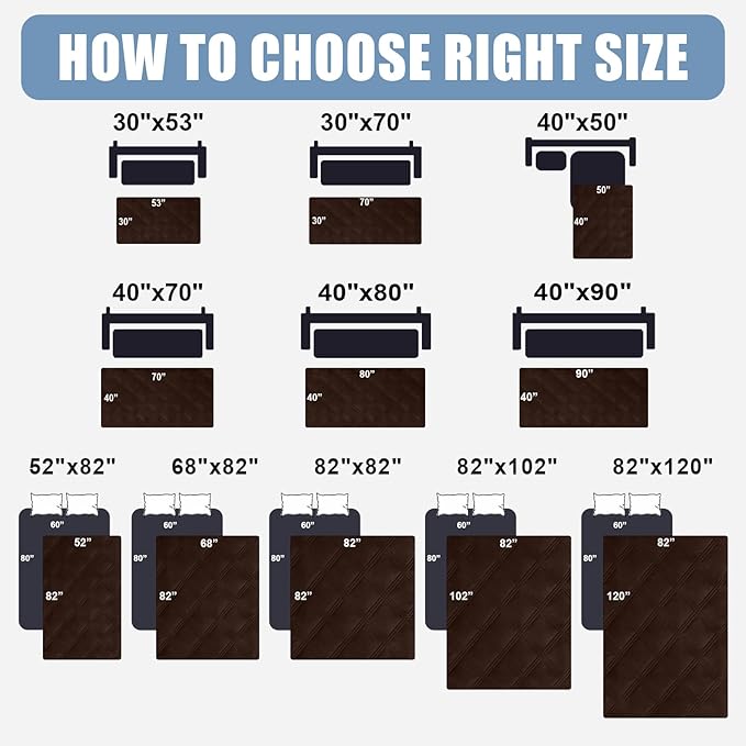 Smiry Waterproof Dog Bed Cover Blanket 40x70, Soft Reversible Pet Blanket, Washable Leakproof Cats Dogs Couch Cover for Sofa, Couch, Furniture, Lattice, Chocolate/Chocolate