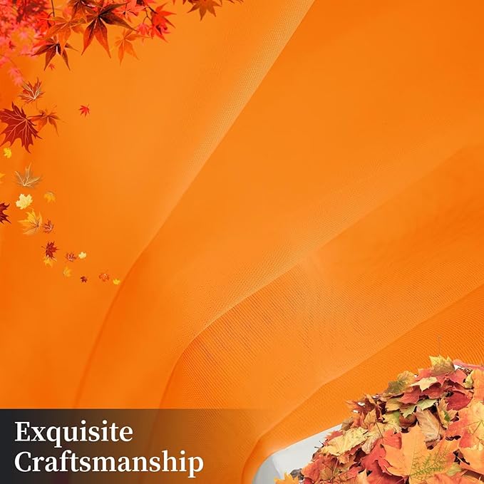 Sheer Curtains 84 Inches Long 2 Panels, Rod Pocket Short Curtain for Kitchen, Bedroom, Cafe Window(Orange 38" W x 84" L)