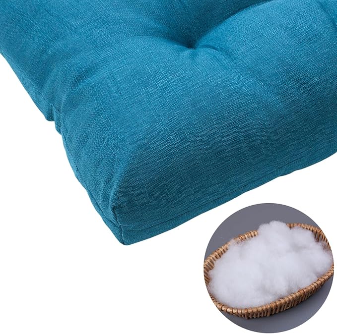 FUNHOME Outdoor Bench Cushion 42 x18 inch with Non-Slip Grips,Water Resistant Porch Swing Cushion,Bench Pillow Pads,Tufted Cushions for Patio Garden Furniture,42" Seat Cushions(Light Blue)