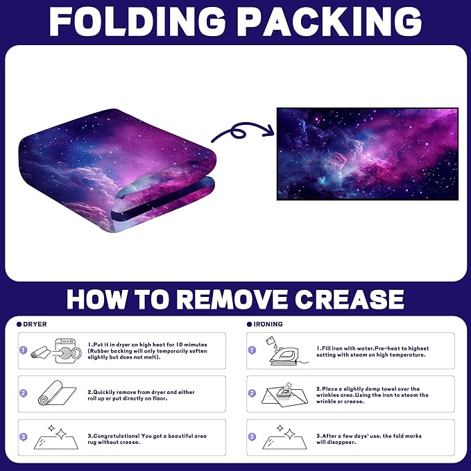 Purple Galaxy Rug Space Rugs Colorful Throw Rug Non-Slip Sun and Cloud Carpet Doormats for Living Room Bedroom Apartment Dorm Floor Mat 79 in x 39 in
