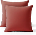 Haven & Glow Decorative Throw Pillow Cover – Square Cushion Case with Zipper | Modern Sofa, Couch & Bed Accent Pillow Covers for Living Room, Bedroom & Home Decor | 18 x 18 Inch – Rust – Pack of 2