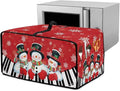 Christmas Air Fryer Toaster Oven Cover with Side Pockets, Holiday Festival Decor Electrical Appliance Cover Kitchen Countertop Accessories and Decor, S, Snowman Piano Keys Snowflake Red