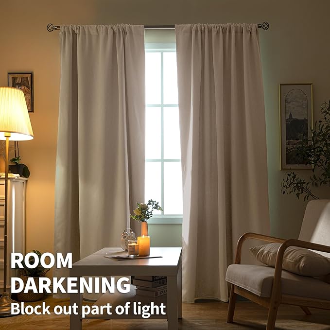 BGment Blackout Curtains 24 Inches Length for Kitchen Cafe Window - Rod Pocket Small Drapes Privacy Darkening for Bathroom Basement Rv Over Sink, 2 Panels, Champagne, 29 X 24 Inch