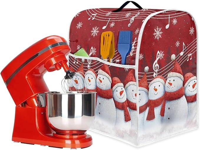 Christmas Stand Mixer Cover 6-8 Quart Kitchen Mixer Cover Snowman Food Processor Protective Covers Dust Protection Insulated Kitchen Decoration Gift for Friends
