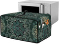 Green Boho Mandala Floral Print Microwave Oven Cover Dust-Proof Microwave Oven Grill Cover Protector Universal Waterproof Kitchen Appliance Protector Dirt and Fingerprint Protection, L