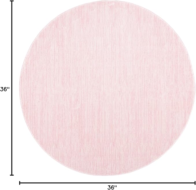 SAFAVIEH Vision Collection Area Rug - 3' Round, Pink, Modern Ombre Design, Non-Shedding & Easy to Clean, Ideal for Foyer, Entryway, Bedroom, Accent Space (VSN606U)