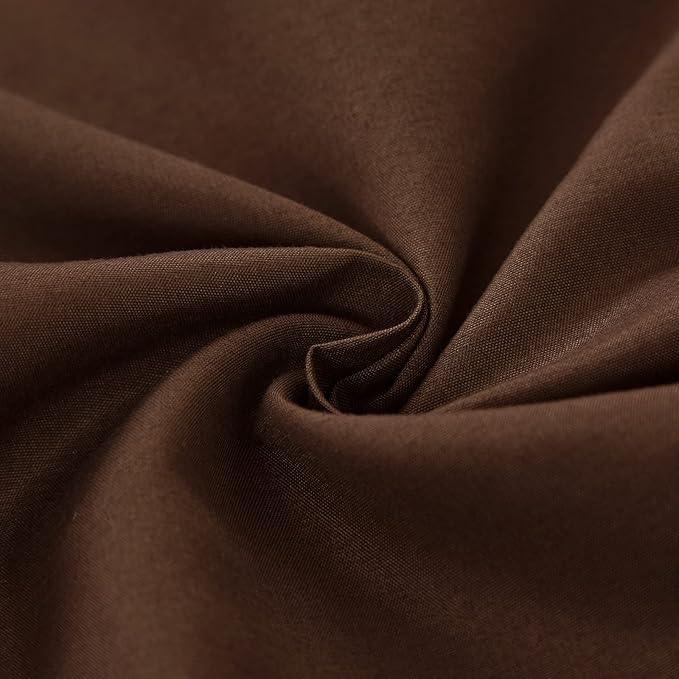 MEILA Wrap Around Bed Skirt Three Fabric Sides Elastic Dust Ruffled 14 Inch Tailored Drop,Easy to Install Fade Resistant-Brown, Twin/Full