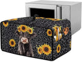 Air Fryer Toaster Oven Dust Cover with Storage Pockets, Stain-resistant Countertop Convection Oven Cover Kitchen Appliance Decor, L, Highland Cow Sunflower Dark Gray
