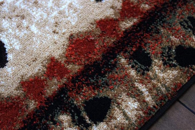Masada Rugs, Cabin Lodge Area Rug Bear and Cub Scene (2 Feet 8 Inch X 10 Feet) Runner