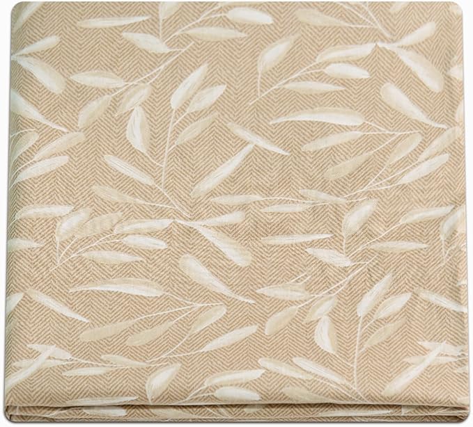 ZonLi Futon Mattress Cover Full Size for Traditional Japanese Floor Futon Mattress with Zipper,Tatami Floor Sleeping Mat Cover,Super Soft and Machine Washable (54‘’x84‘’, Beige Leaves)